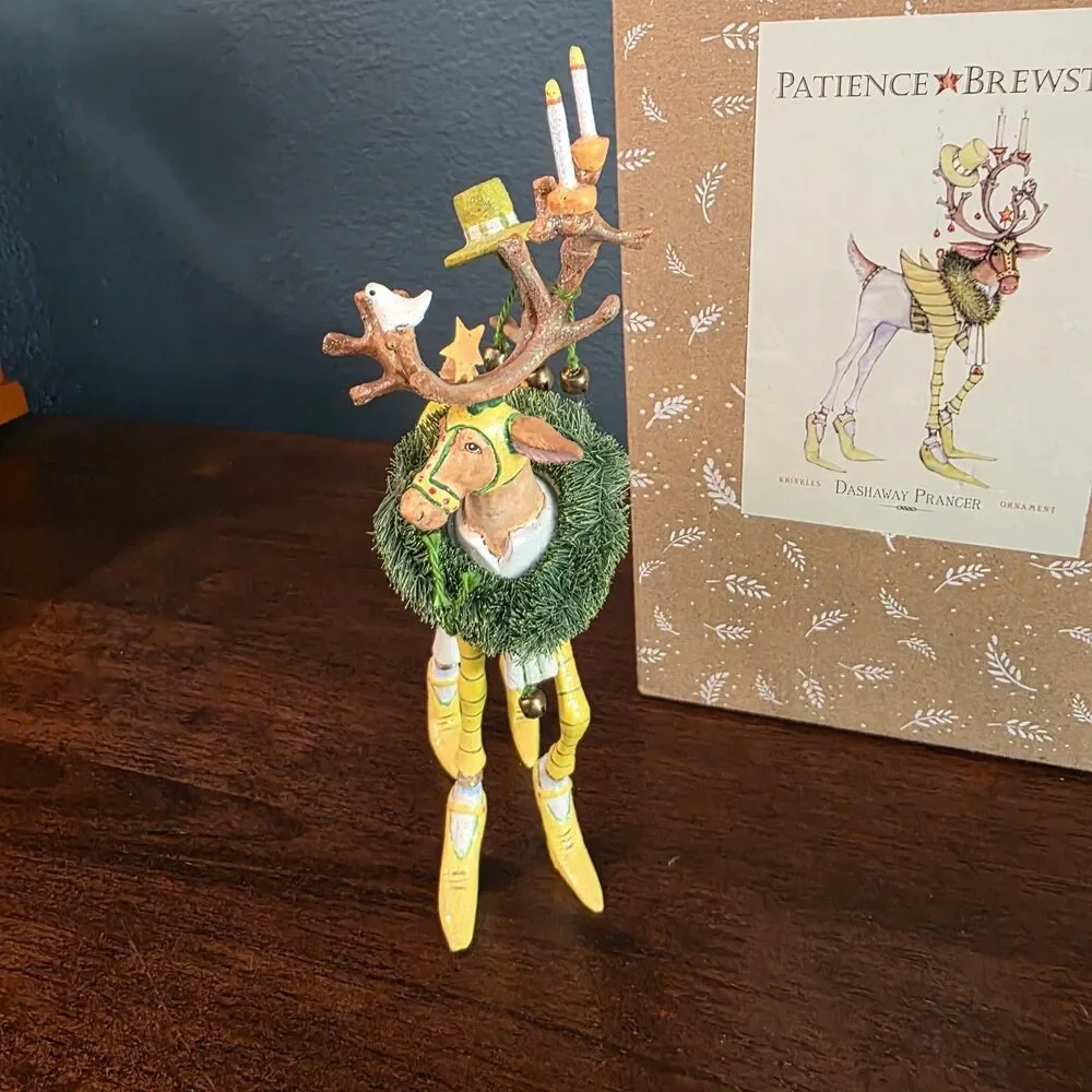 Patience Brewster Dash Away Prancer DEPT 56 Reindeer Christmas Ornament w/Box